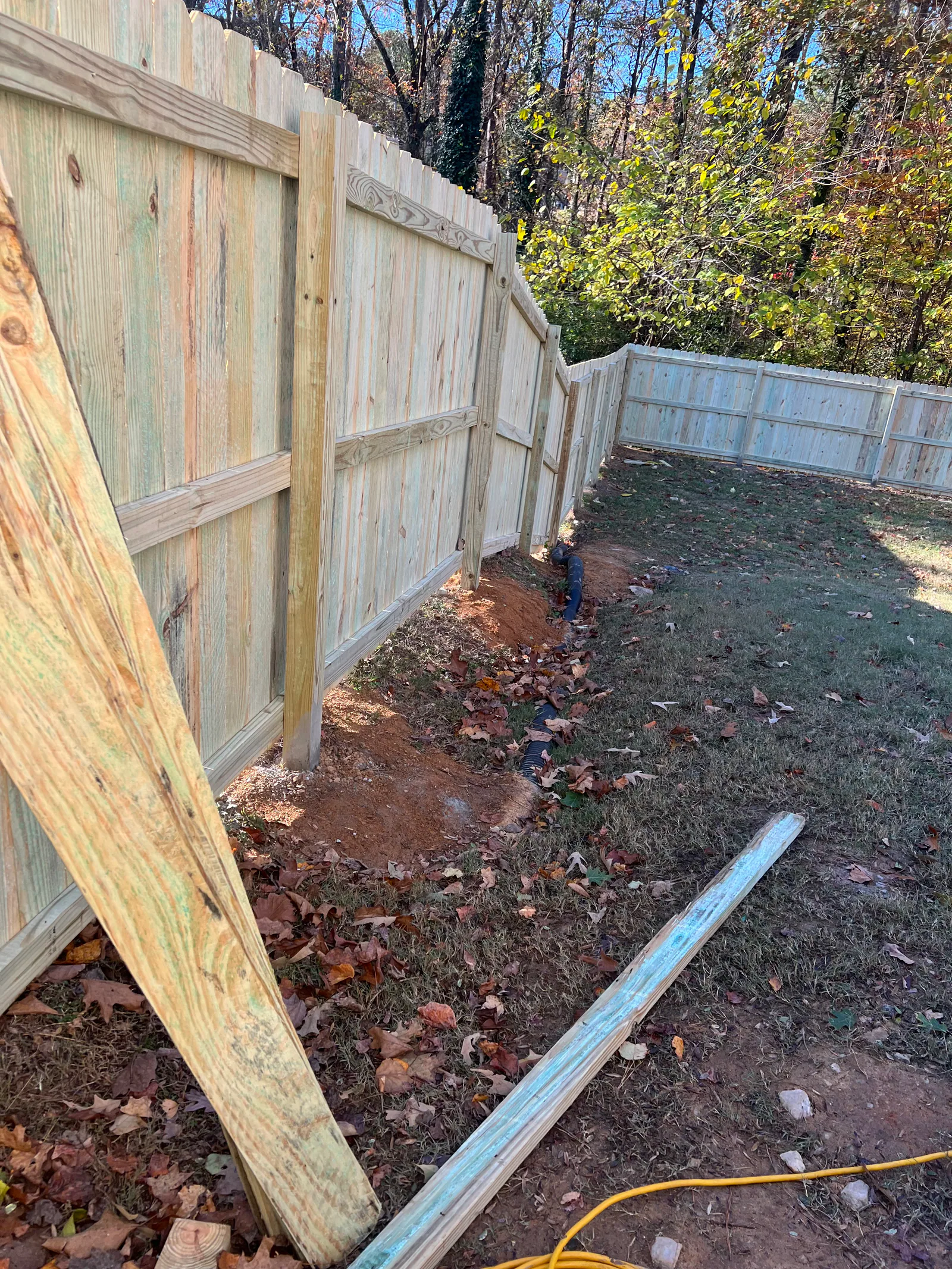 Fence installation completed by E&D Landscaping